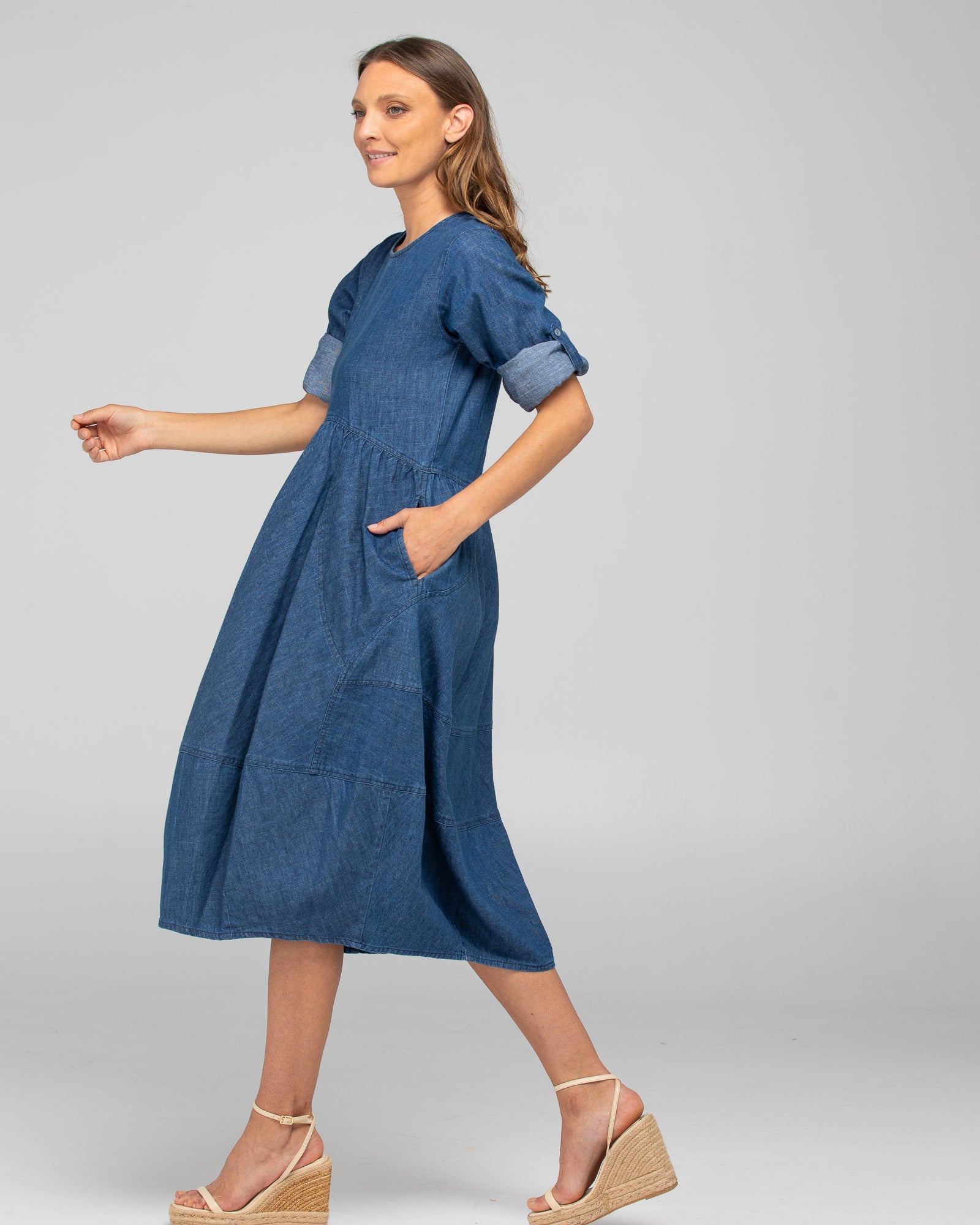 Guru Dress - Mid Wash Denim