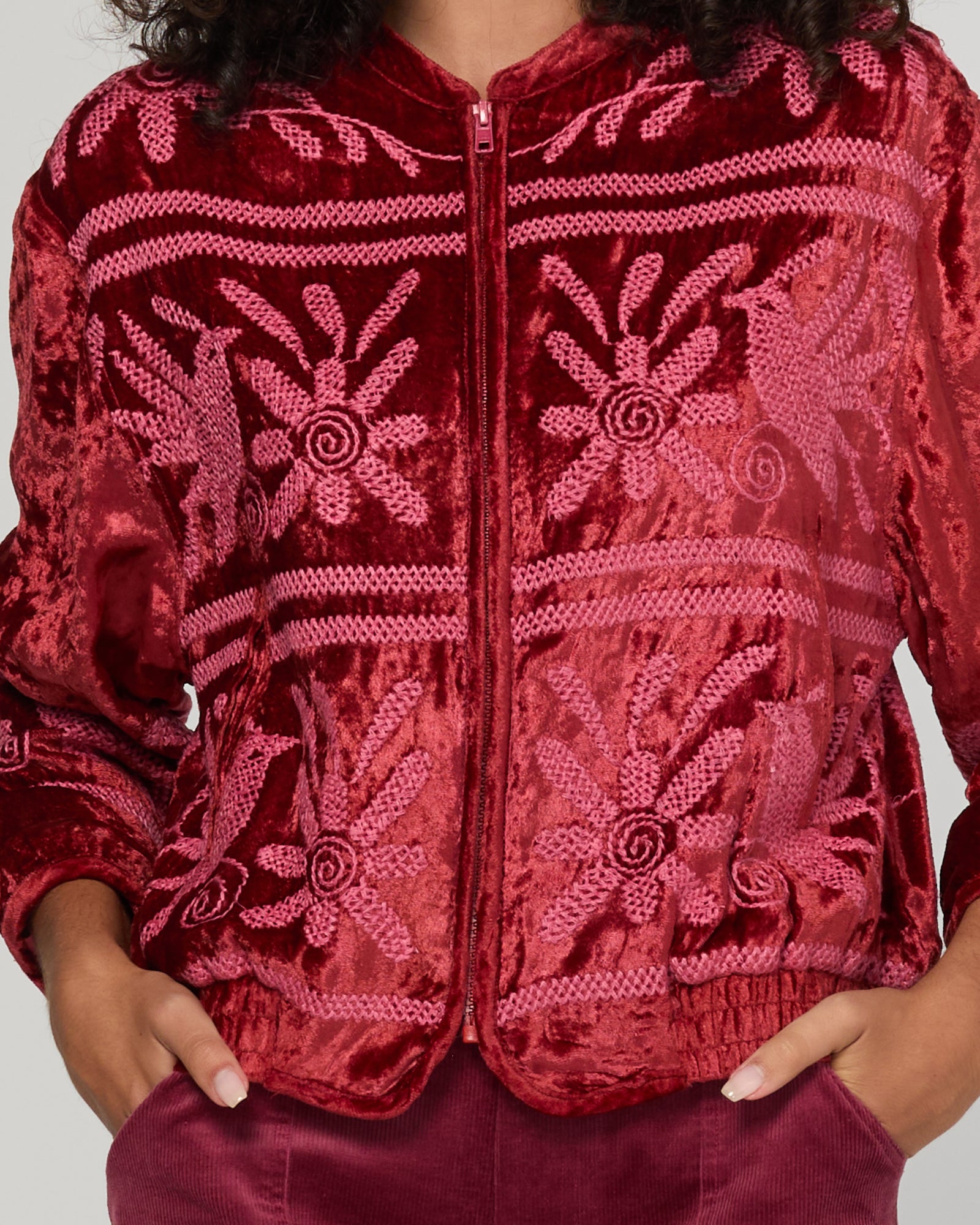 Kirei Jacket Embroidered - Merlot
