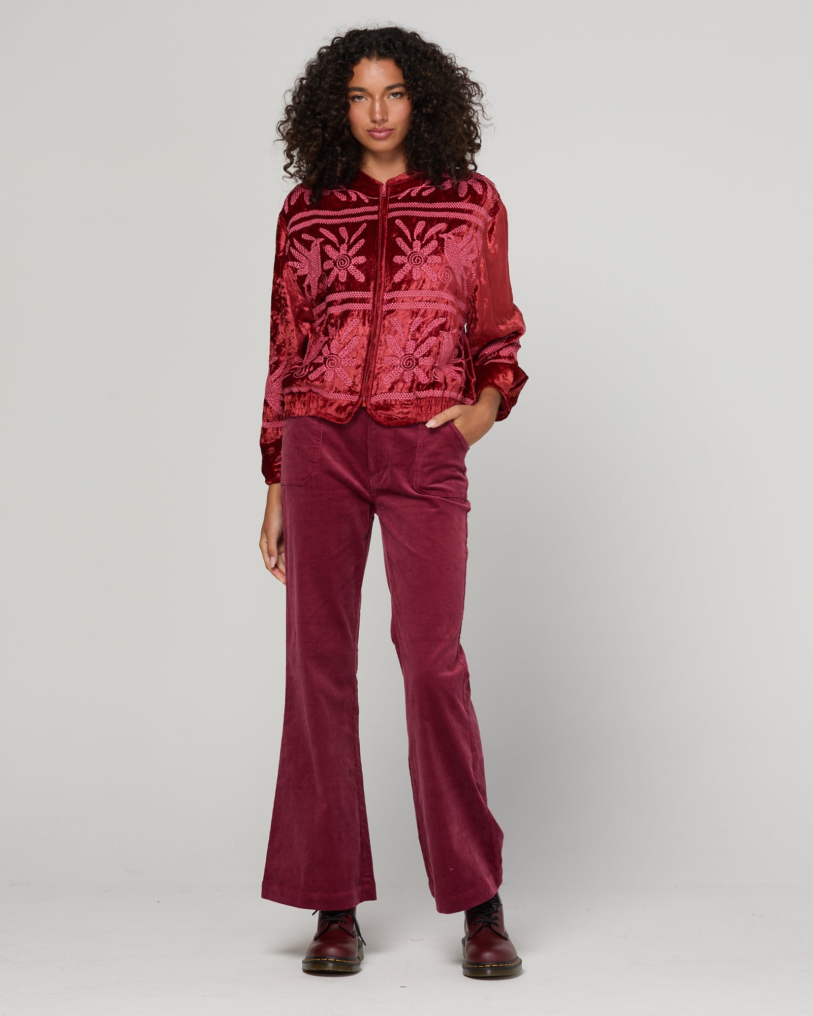 Kirei Jacket Embroidered - Merlot