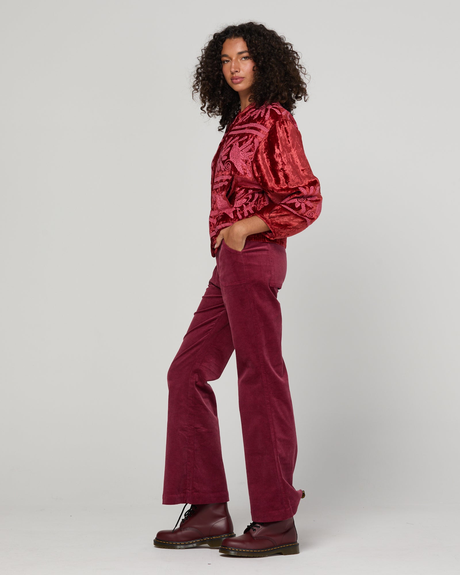 Kirei Jacket Embroidered - Merlot