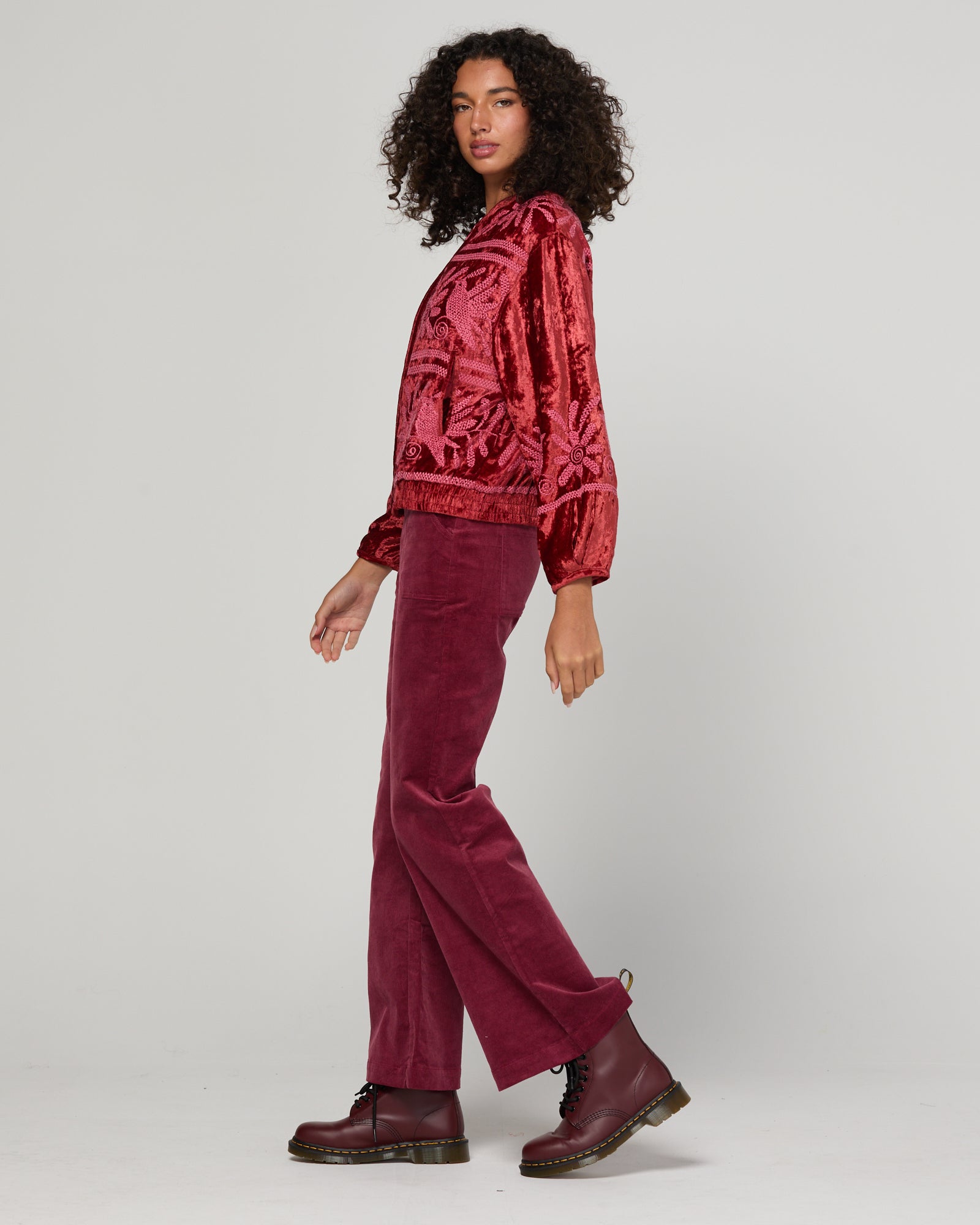 Kirei Jacket Embroidered - Merlot