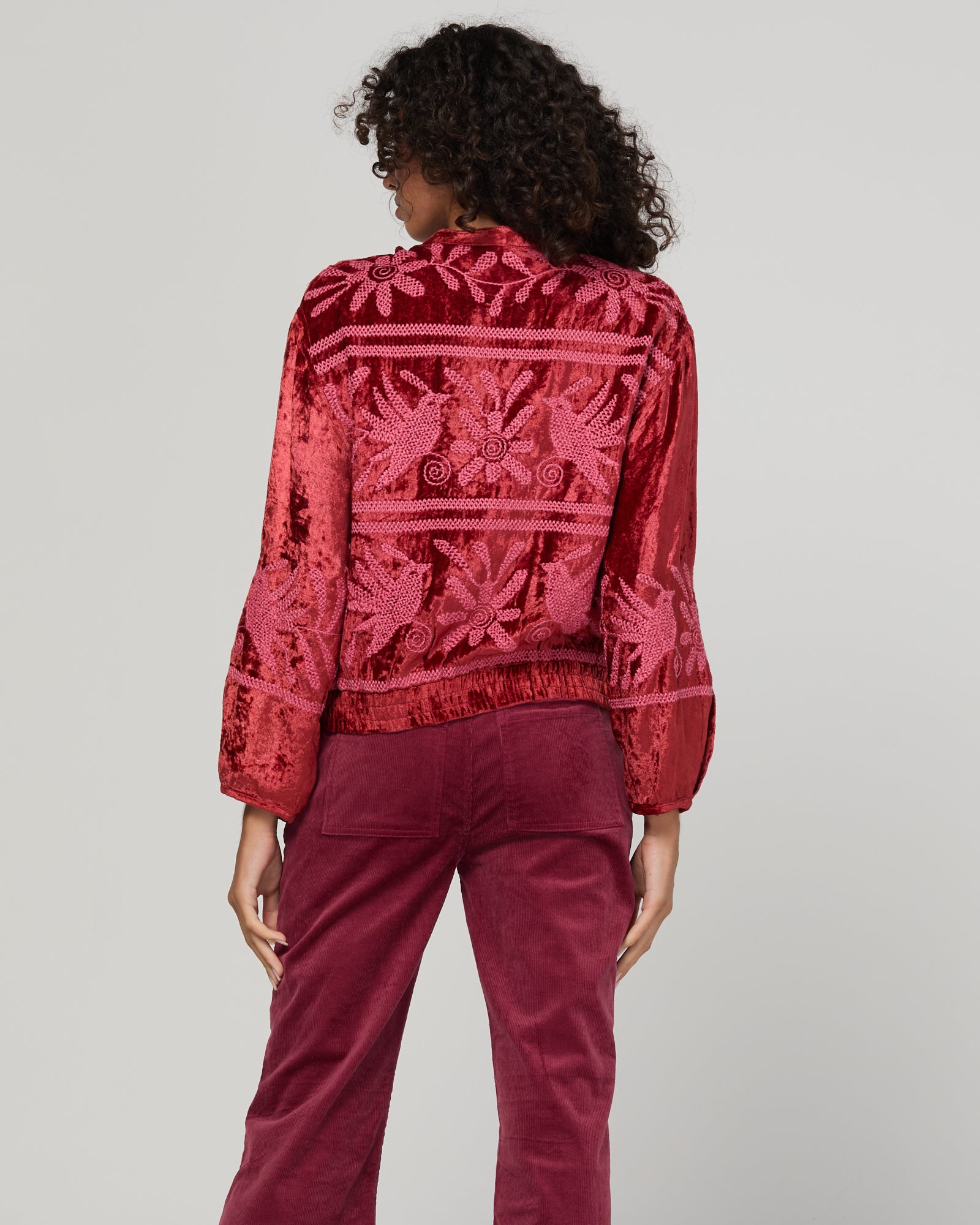 Kirei Jacket Embroidered - Merlot