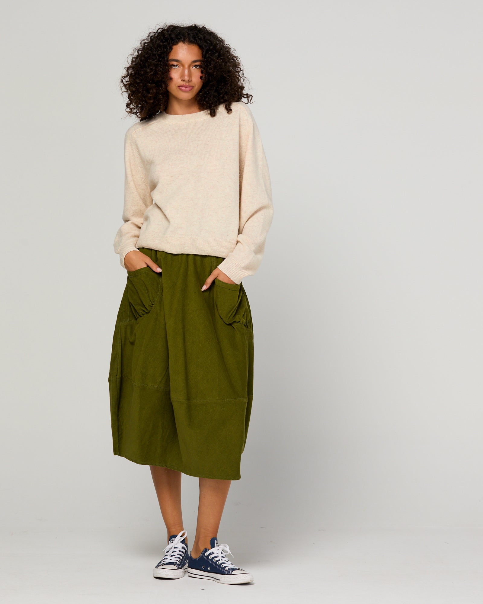 Cord Guru Skirt - Olive Green