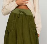 Cord Guru Skirt - Olive Green