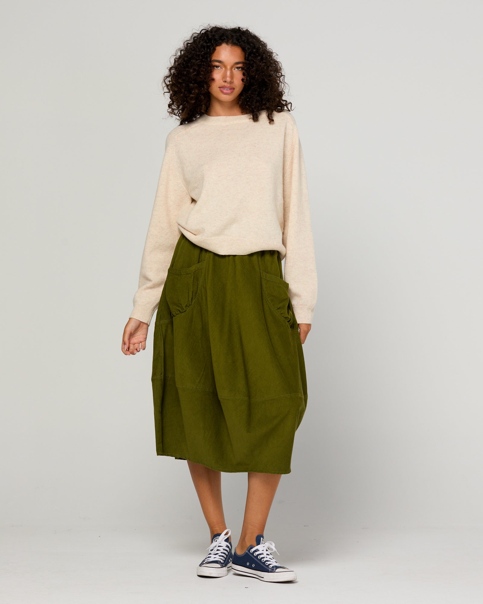 Cord Guru Skirt - Olive Green