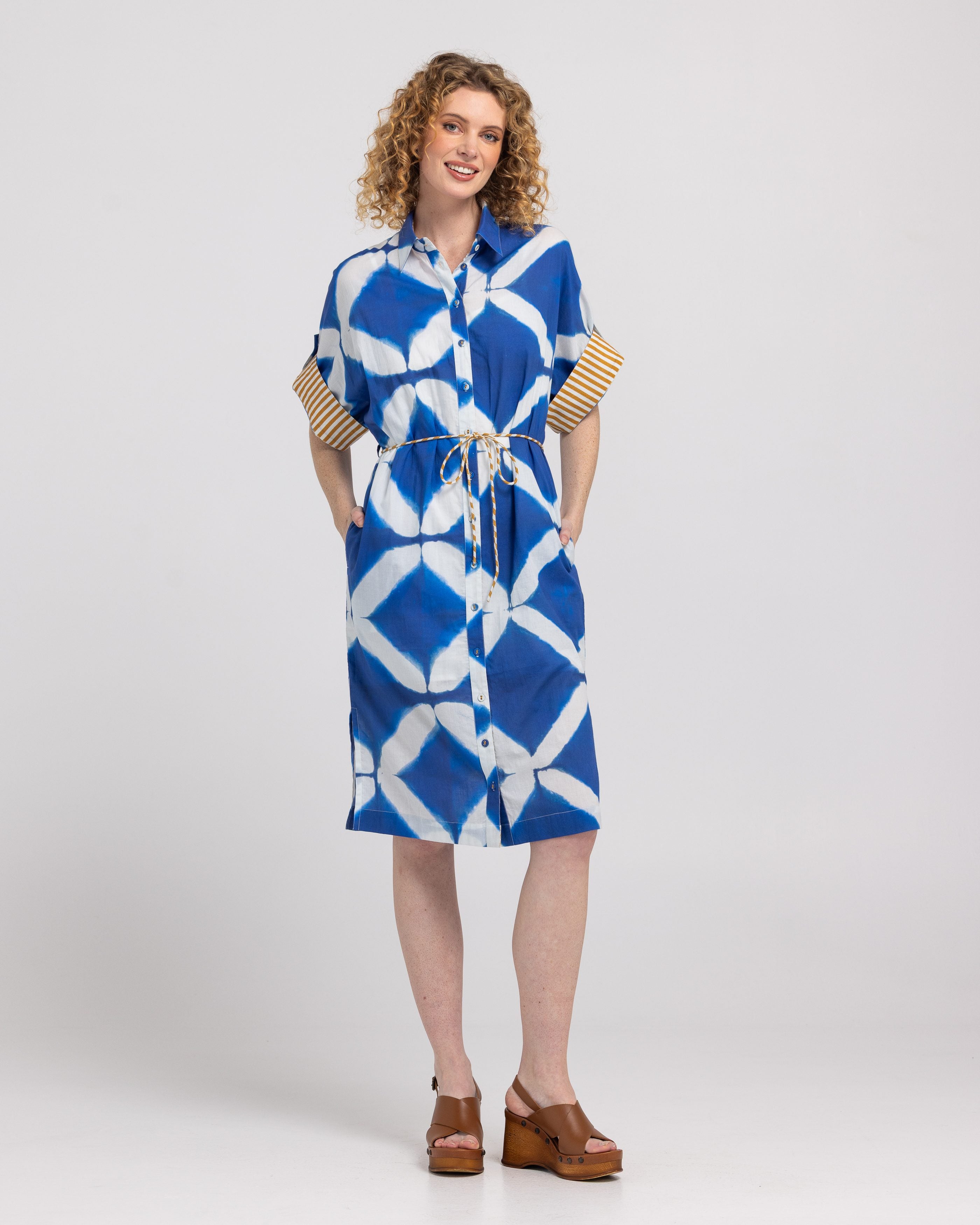 Maui Shirt Dress - Block Print