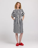 Shiro Shirt Dress - Mono Stripe