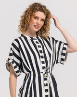 Shiro Shirt Dress - Mono Stripe