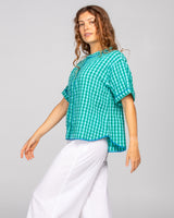 Josie Shirt - Green Seersucker