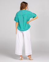 Josie Shirt - Green Seersucker