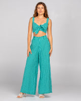 Lottie Pant - Green Seersucker