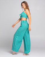 Lottie Pant - Green Seersucker