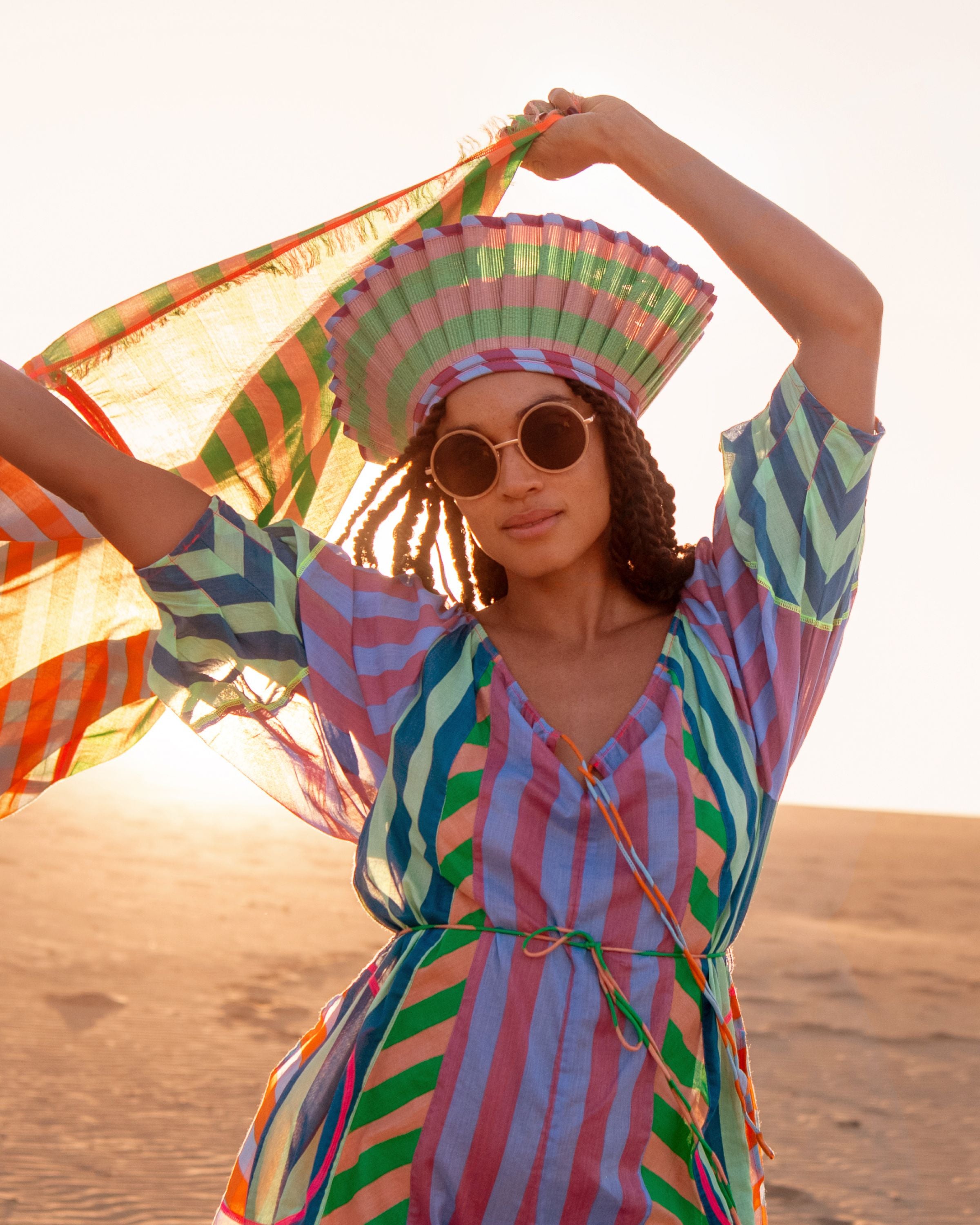 Luxe Capri Hat - Stripe Spritz